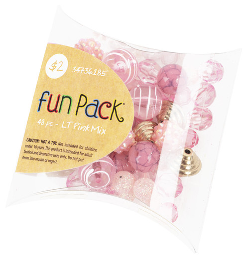 12 Pack - CousinDIY Fun Pack Bead Mix-Light Pink Mix - 34736185