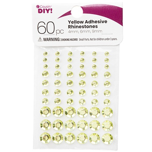 CousinDIY Adhesive Rhinestones 60/Pkg-Yellow CCRHINES-3073 - 191648147070