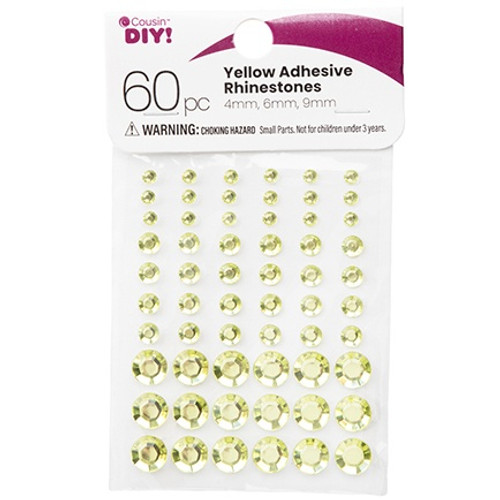 CousinDIY Adhesive Rhinestones 60/Pkg-Yellow CCRHINES-3073 -