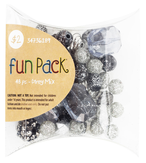 12 Pack - CousinDIY Fun Pack Bead Mix-Grey Mix - 34736189 - 191648054248