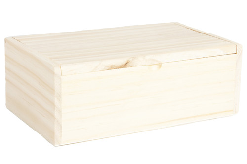 CousinDIY Unfinished Wood Box With Wood Hinge-Large - 20324633
