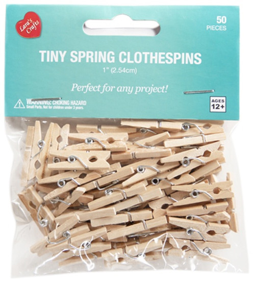 CousinDIY Tiny Spring Clothespins 50/Pkg-Natural 1" 20326808 - 754246268082
