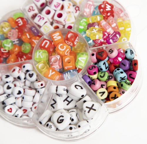 6 Pack CousinDIY Flower-Shaped Alphabet Bead Mix-Multicolor 40001199