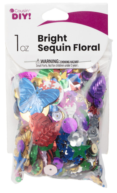 6 Pack CousinDIY Crystal Sequins 1oz-Floral Shapes 40003014 - 191648146486