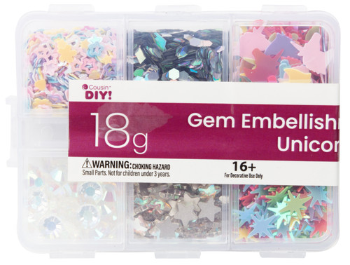 3 Pack CousinDIY Gembellishment Pack-Unicorn 40003017 -