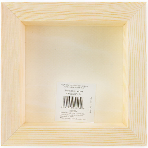 6 Pack - CousinDIY Unfinished Wood Canvas-6"X6" - 40001224