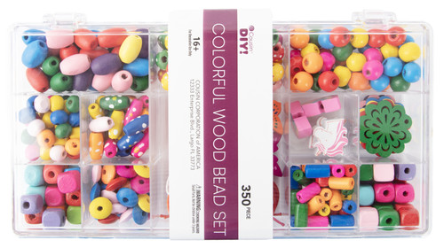 2 Pack CousinDIY Colorful Wood Bead Set 350/Pkg40003221 -