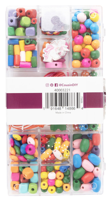 2 Pack CousinDIY Colorful Wood Bead Set 350/Pkg40003221