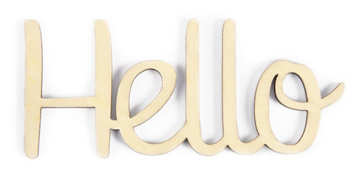 CousinDIY Unfinished Wood Script Phrase-Hello CCSCRIPT-1273 -