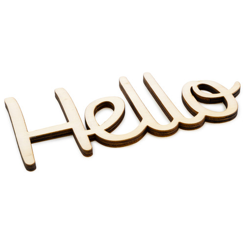 CousinDIY Unfinished Wood Script Phrase-Hello - CCSCRIPT-1273
