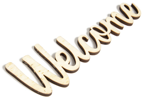 CousinDIY Unfinished Wood Script Phrase-Welcome - A50026L7-1369