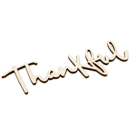 CousinDIY Unfinished Wood Script Phrase-Thankful - CCSCRIPT-1370