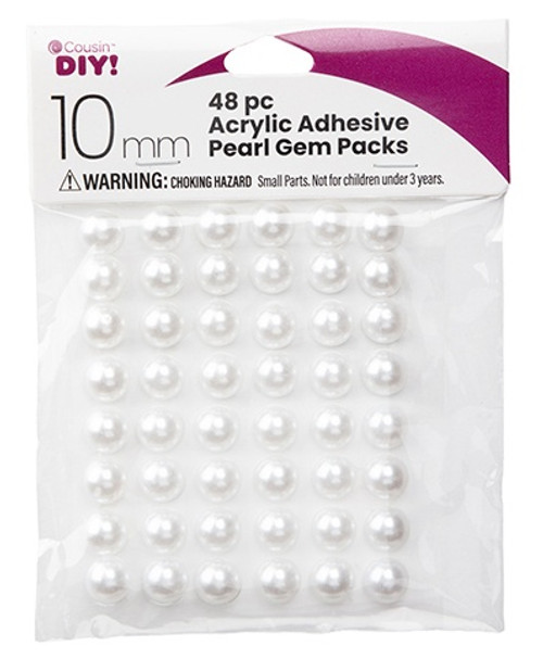 CousinDIY Acrylic Adhesive Gems 10mm-Pearl GEMS10MM-3336 -