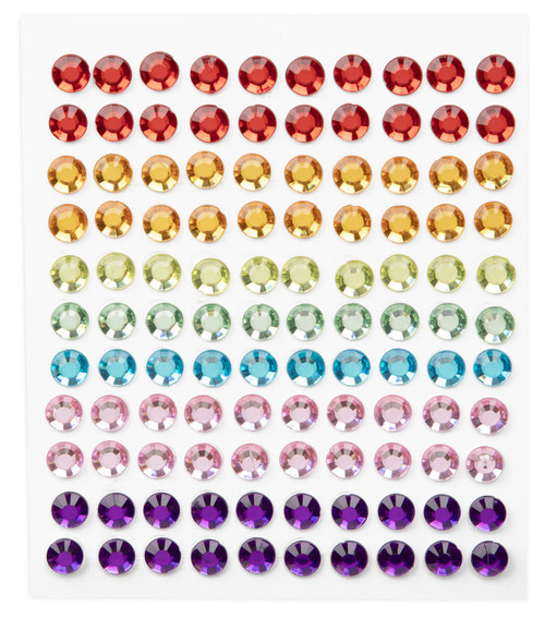 CousinDIY Acrylic Adhesive Gems 6mm-Rainbow - A50026M8-3337