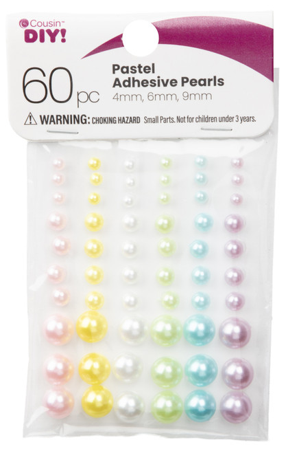 6 Pack CousinDIY Adhesive Pearls 60/Pkg-Pearl Pastel 40003007 - 191648146417