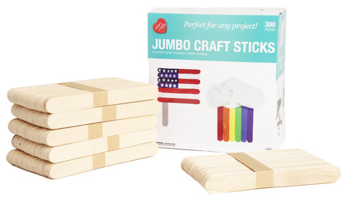 CousinDIY Jumbo Craft Sticks 300/Pkg-Natural 6" - 20326816