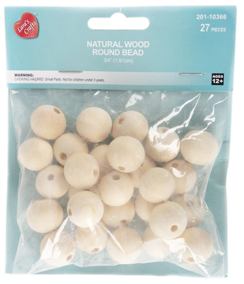 6 Pack - CousinDIY Wood Beads Value Pack 27/Pkg-19.1mm - 20110366 - 754246103666