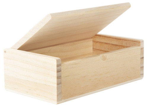 6 Pack - CousinDIY Unfinished Wood Box With Wood Hinge-Medium - 20324632