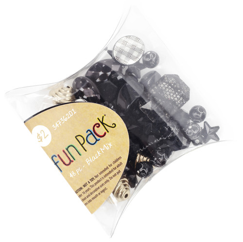 CousinDIY Fun Pack Bead Mix-Black Mix - 34736201