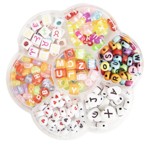 CousinDIY Flower-Shaped Alphabet Bead Mix 245/Pkg-Multicolor - 40001199 - 191648104950
