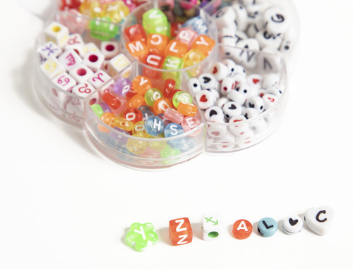 CousinDIY Flower-Shaped Alphabet Bead Mix 245/Pkg-Multicolor - 40001199