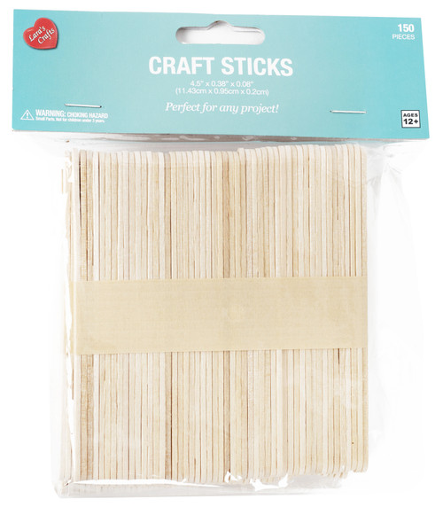 6 Pack CousinDIY Craft Sticks 150/Pkg-Natural 4.5" 20326796 - 754246267962