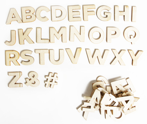 CousinDIY Unfinished Wood Alphabet Blocks 54/Pkg-1.25" - 20022983