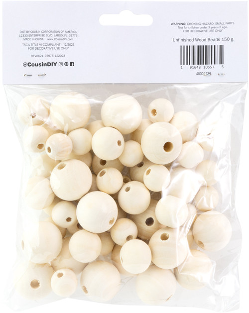 CousinDIY Unfinished Wood Beads-Assorted - 40001236 CousinDIY Unfinished Wood Beads-Assorted - 40001236