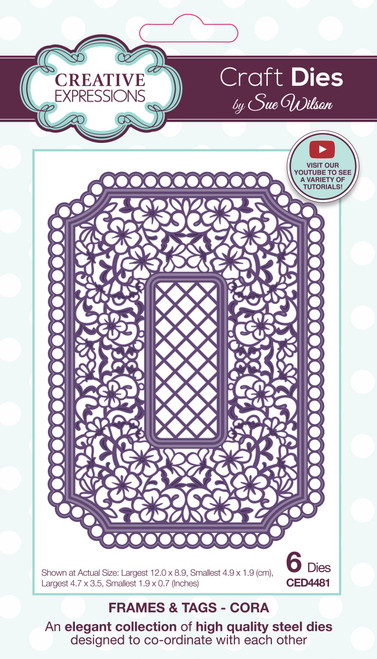 Creative Expressions Craft Dies By Sue Wilson-Cora Frames & Tags 5A0020K4-1G35T - 5055305987476