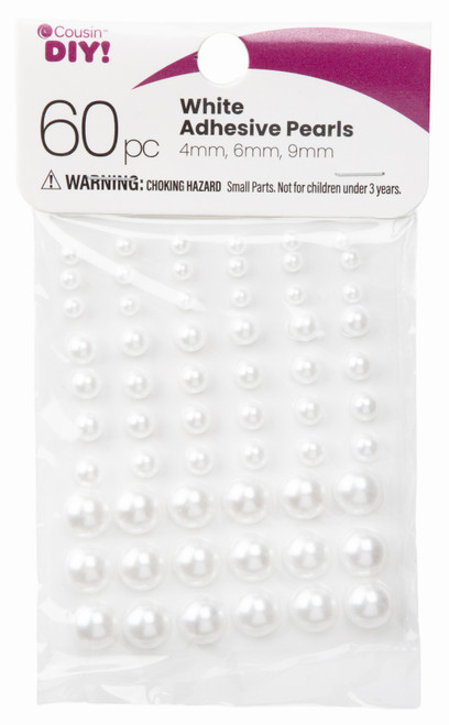 CousinDIY Adhesive Pearls 60/Pkg-Pearl White 40003006 - 191648146400