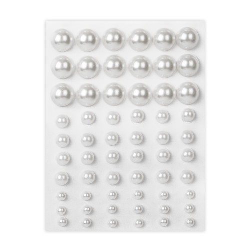 CousinDIY Adhesive Pearls 60/Pkg-Pearl White - 40003006