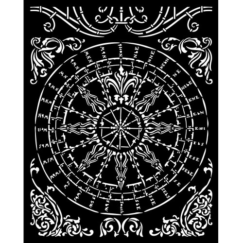 Stamperia Stencil 7.87"X9.84"-Sir Vagabond In Fantasy World Round - KSTD157 - 5993110033202