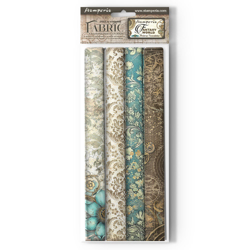 Stamperia Polyester Fabric 12"X12" 4/Pkg-Sir Vagabond In Fantasy World - SBPLT23 - 5993110033004