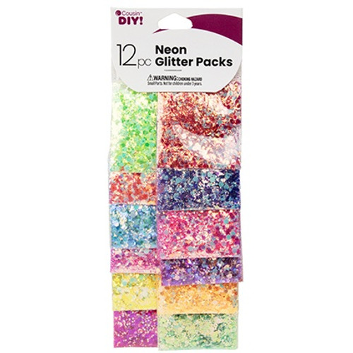 CousinDIY Glitter 12/Pkg-Neon 40003070 - 191648147049