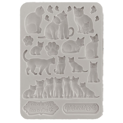 Stamperia Silicone Mold A5-Orchids And Cats Cats KACMA523 - 5993110032847