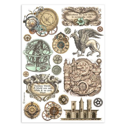 Stamperia A5 Washi pad 8/Pkg-Sir Vagabond In Fantasy World - SBW03