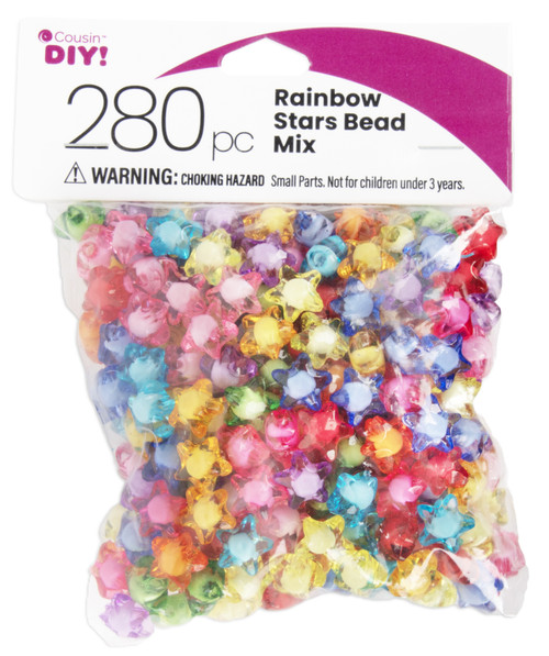 CousinDIY Bead Mix 280/Pkg-Pastel Stars - 40003138 - 191648147834