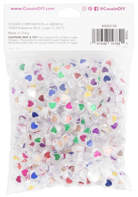 CousinDIY Bead Mix 280/Pkg-Heart Rainbows - 40003139 CousinDIY Bead Mix 280/Pkg-Heart Rainbows - 40003139
