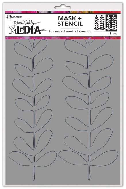 3 Pack Dina Wakley Media Stencils 9"X6"-Branches Redux MDS-1G3FN - 789541083047