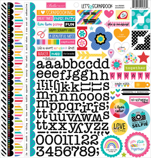 3 Pack Let's Scrapbook! Cardstock Stickers 12"X12"-Doohickey 5A0021SS-1G4TN - 819812016082