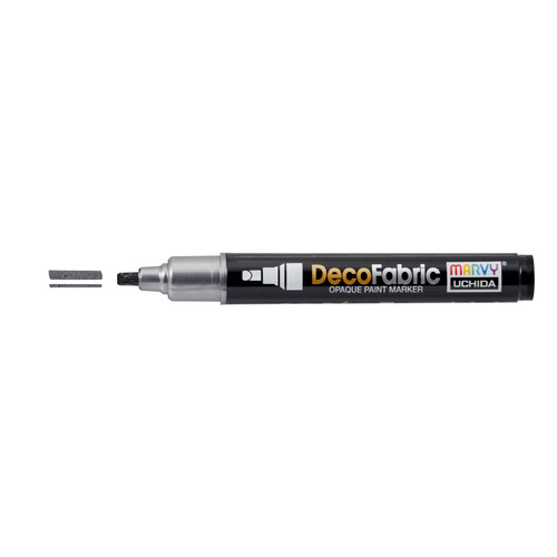 6 Pack - Uchida DecoFabric Opaque Paint Marker Chisel Tip-Pearl Black - 5A00219T-1G43K