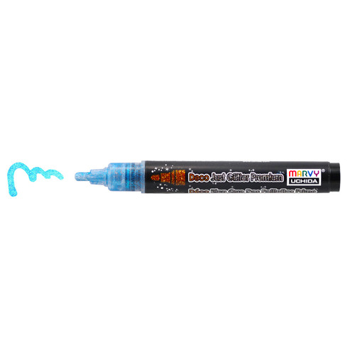 6 Pack Uchida DecoFabric Just Glitter Premium Marker Chisel Tip-Blue 5A00219S-1G43L