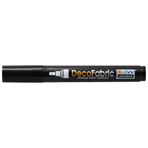 6 Pack Uchida DecoFabric Opaque Paint Marker Chisel Tip-Black 5A00219T-1G43W - 028617260105