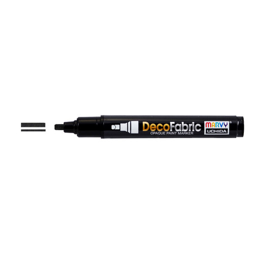 6 Pack - Uchida DecoFabric Opaque Paint Marker Chisel Tip-Black - 5A00219T-1G43W
