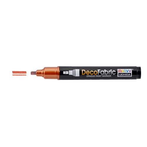 6 Pack - Uchida DecoFabric Opaque Paint Marker Chisel Tip-Metallic Bronze - 5A00219T-1G43Z