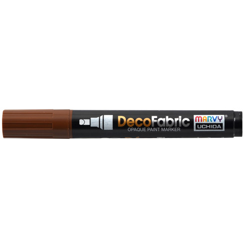 6 Pack Uchida DecoFabric Opaque Paint Marker Chisel Tip-Brown 5A00219T-1G441 - 028617260600