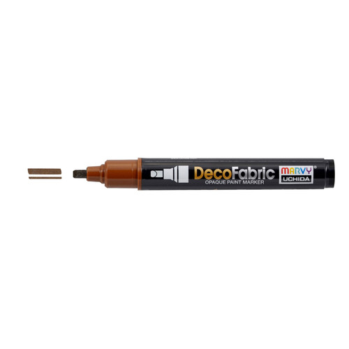 6 Pack Uchida DecoFabric Opaque Paint Marker Chisel Tip-Brown 5A00219T-1G441