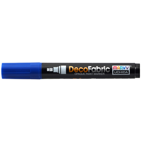 6 Pack Uchida DecoFabric Opaque Paint Marker Chisel Tip-Blue 5A00219T-1G442 - 028617260303