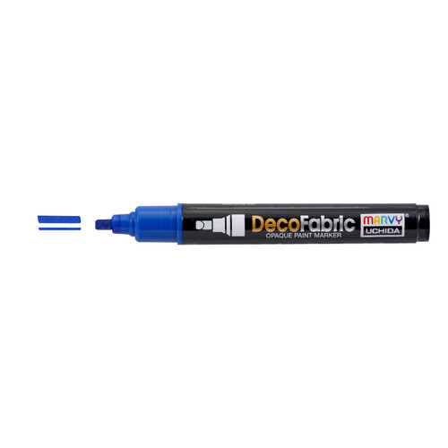 6 Pack Uchida DecoFabric Opaque Paint Marker Chisel Tip-Blue 5A00219T-1G442