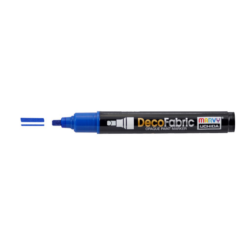 6 Pack - Uchida DecoFabric Opaque Paint Marker Chisel Tip-Blue - 5A00219T-1G442